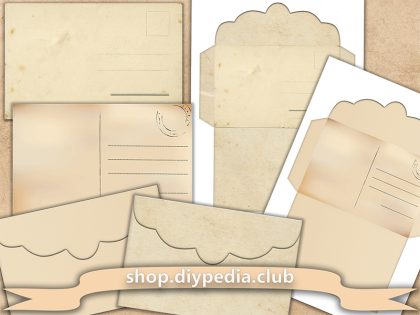 2 Vintage Printable Envelope Templates - Vintage Postal Envelopes (#4)