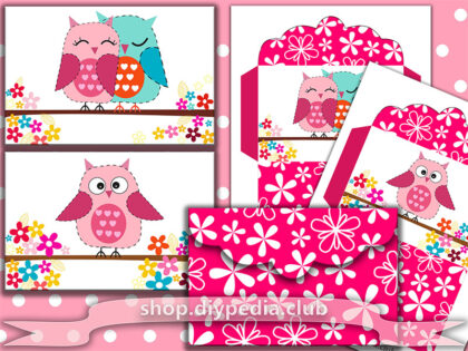 2 Love Envelope Templates with cute owls (#3.3)