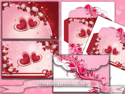 2 Love Envelope Templates with hearts (#3.4)