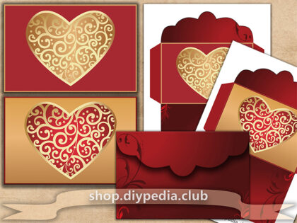 2 Love Envelope Templates with Heart (#3.8)